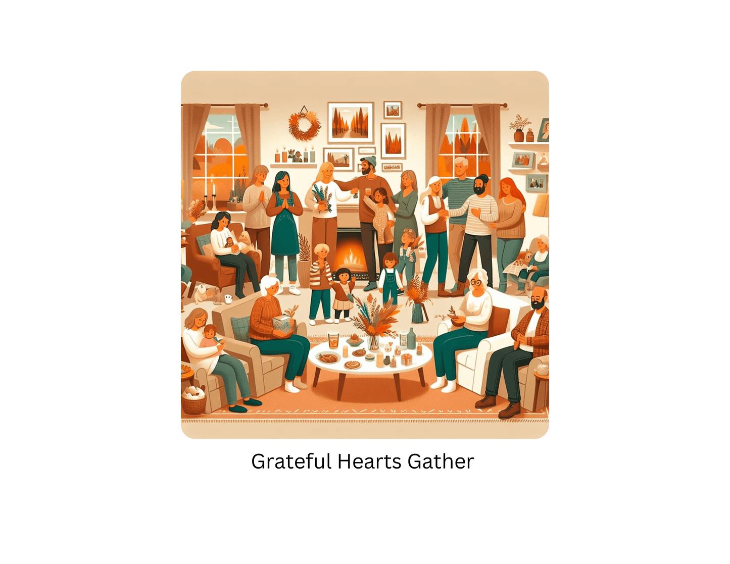 Grateful Hearts Gather - Celebrating Family and Friends 🧡💛🤎 Unisex T-Shirt - Whippie's