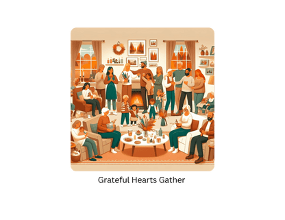 Grateful Hearts Gather - Celebrating Family and Friends 🧡💛🤎 Unisex T-Shirt - Whippie's