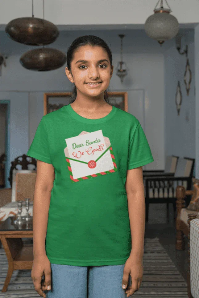 🎅 Dear Santa, We Good? 💌 Kids Heavy Cotton Tee - Whippie's