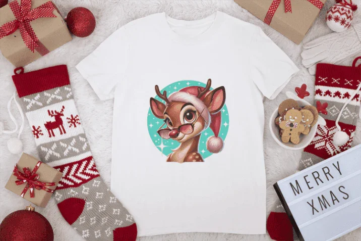 😎 Reindeer Cool 😎 Kids Softstyle Tee ✨ Stay cool this Christmas! - Whippie's