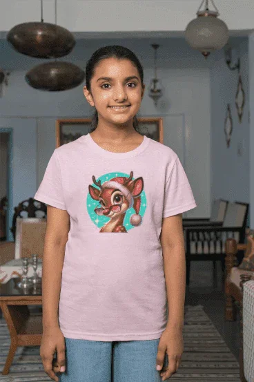 😎 Reindeer Cool 😎 Kids Softstyle Tee ✨ Stay cool this Christmas! - Whippie's
