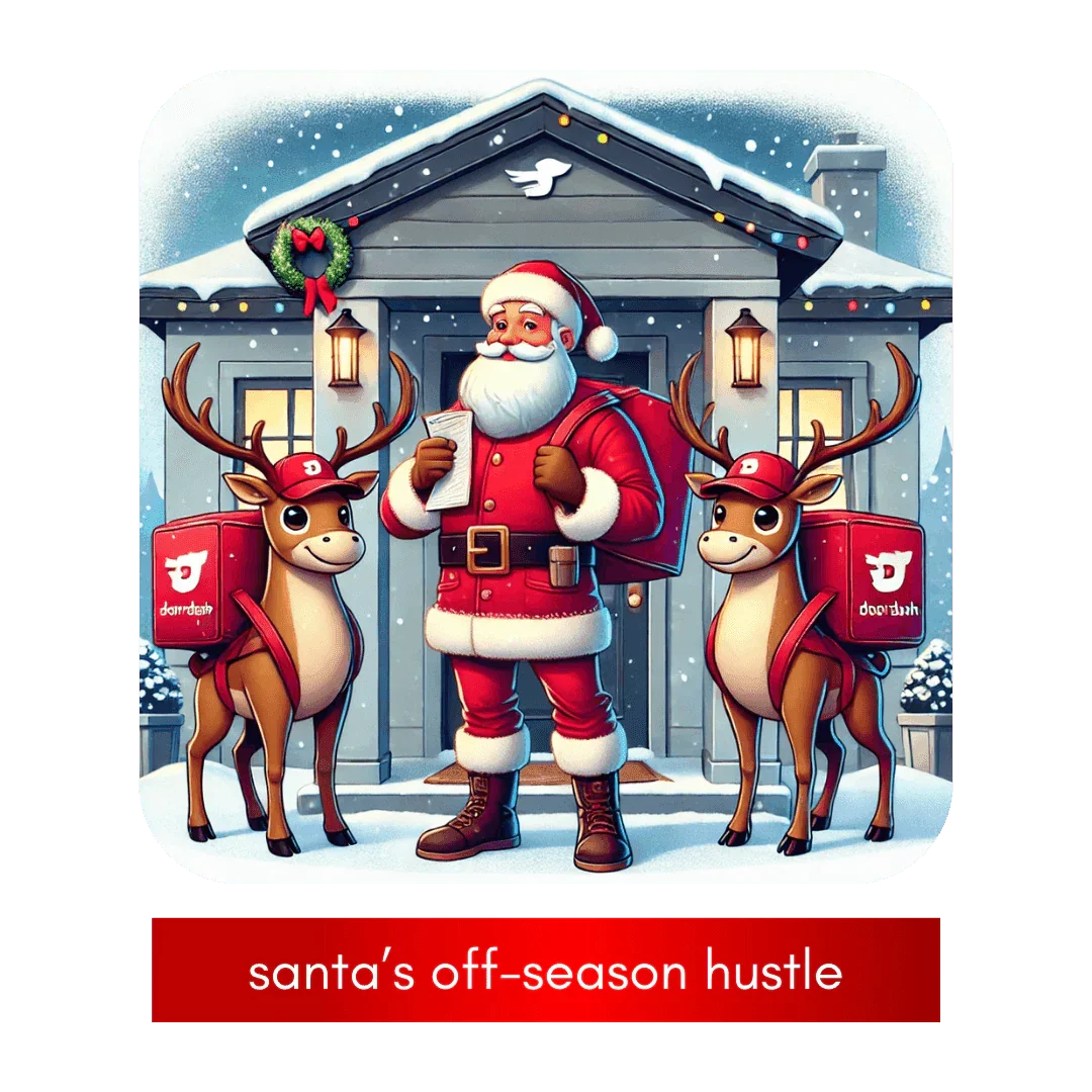 🎅 Santa's Off-Season Hustle 🍕 Unisex Tee ✨ Who knew Santa delivered more than presents? - Whippie's
