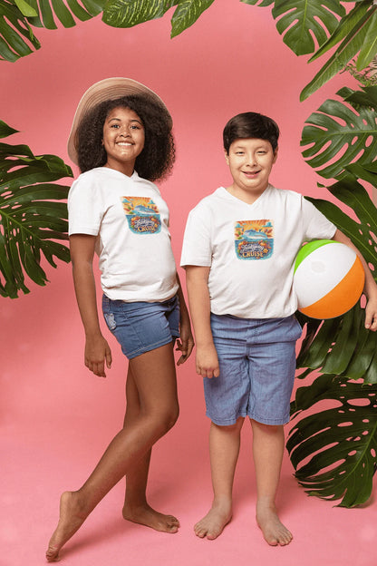 Family Thanksgiving Cruise - Kids Softstyle Tee - Personalizable - Whippie's