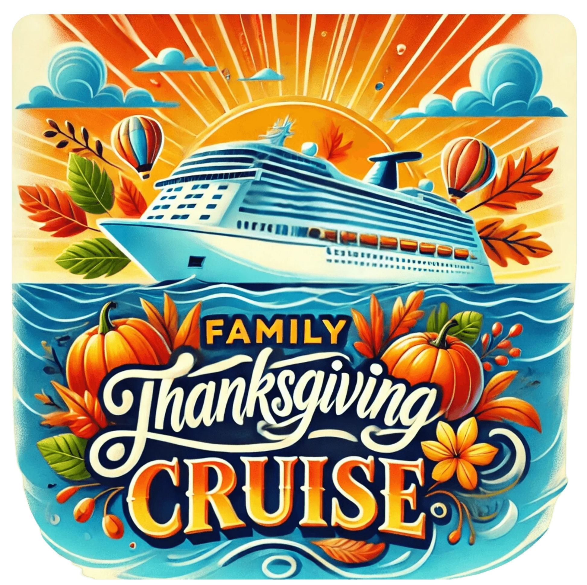 Family Thanksgiving Cruise - Kids Softstyle Tee - Personalizable - Whippie's