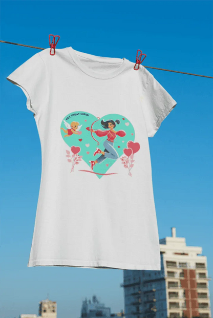 💖 Not Today Cupid! 💘 Women's Boyfriend Tee ✨ Love on your own terms! - Whippie's