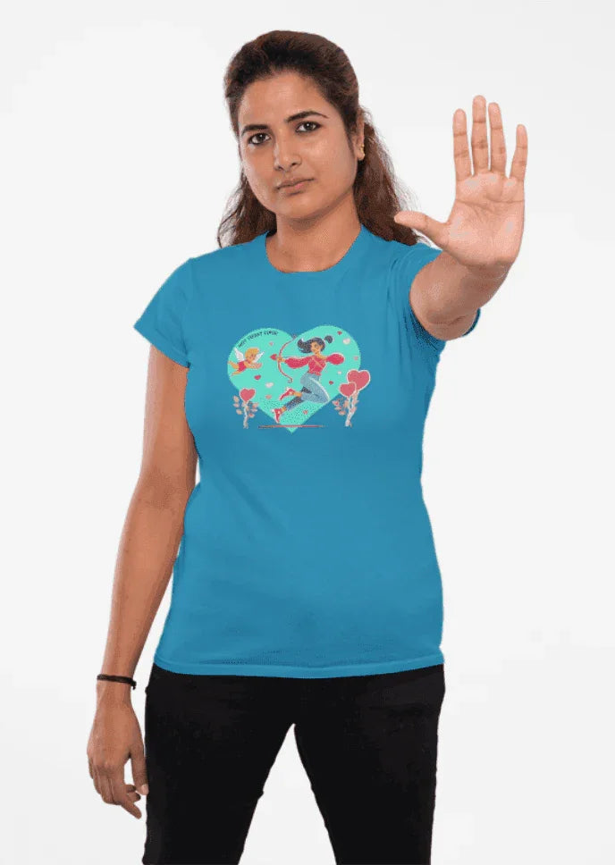 💖 Not Today Cupid! 💘 Women's Boyfriend Tee ✨ Love on your own terms! - Whippie's