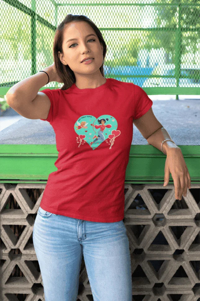 💖 Not Today Cupid! 💘 Women's Boyfriend Tee ✨ Love on your own terms! - Whippie's