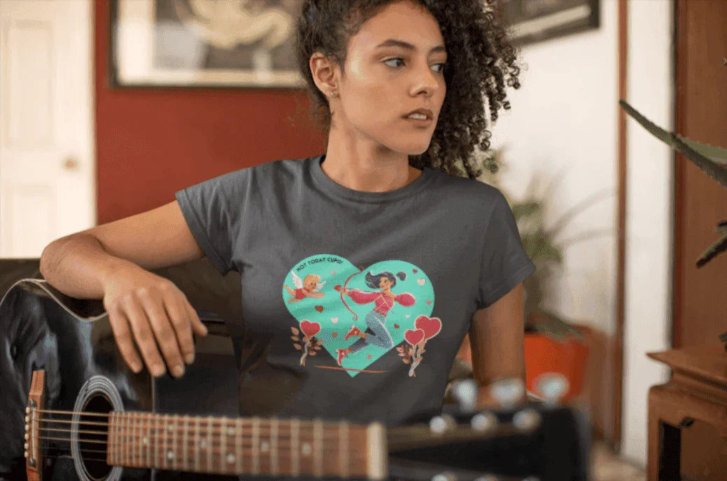 💖 Not Today Cupid! 💘 Women's Boyfriend Tee ✨ Love on your own terms! - Whippie's