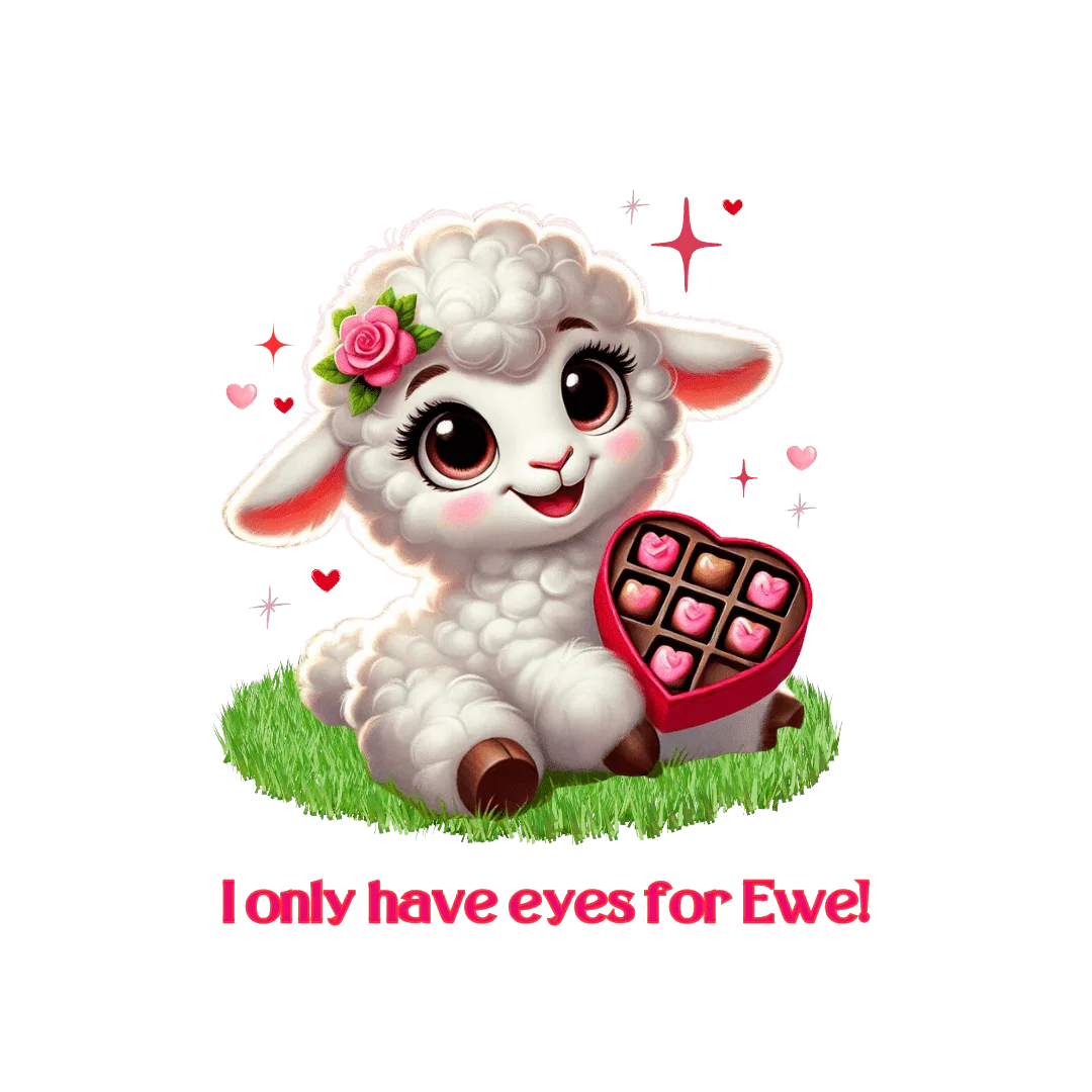 💖 I Only Have Eyes for Ewe! 🐑 Kids Tee ✨ Spread the love this Valentine's Day! - Whippie's