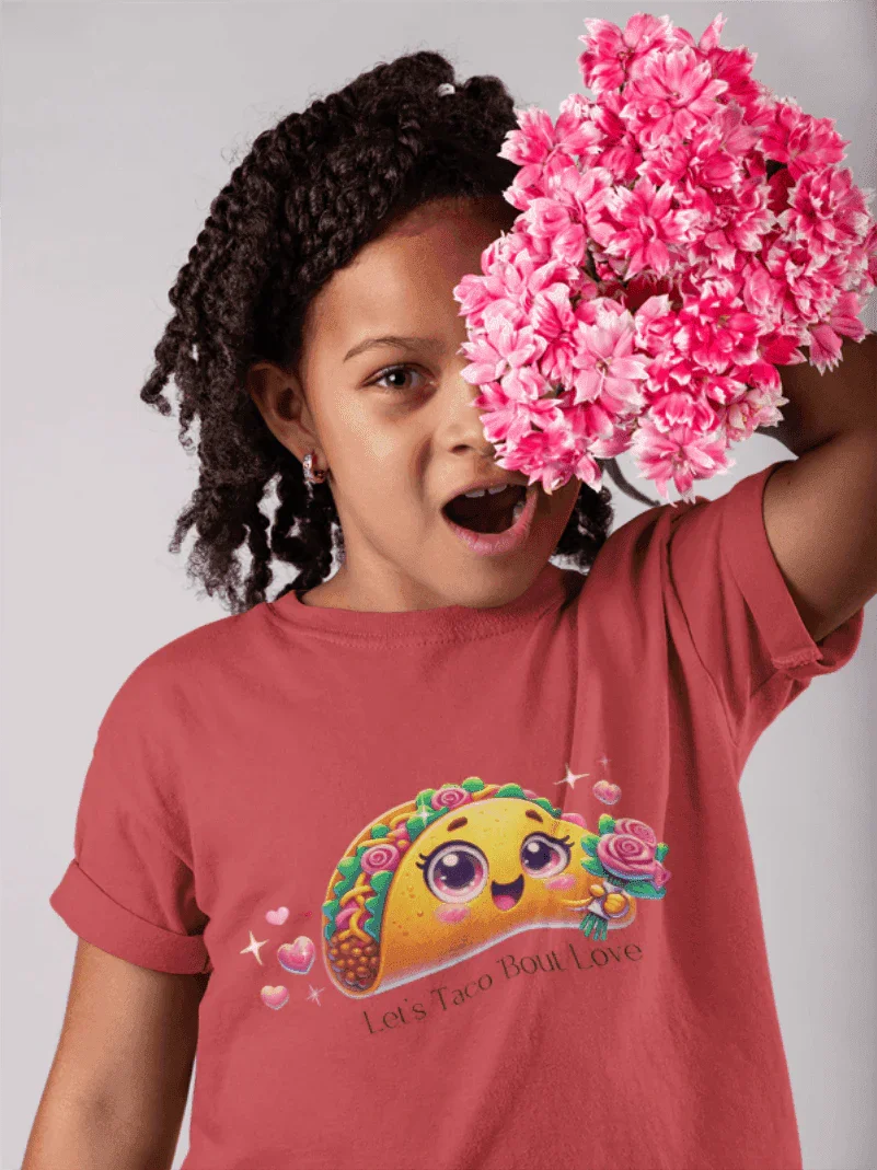 🌮 Let's Taco 'Bout Love 💖 Kids Softstyle Tee ✨ Spread the love this Valentine's Day! - Whippie's