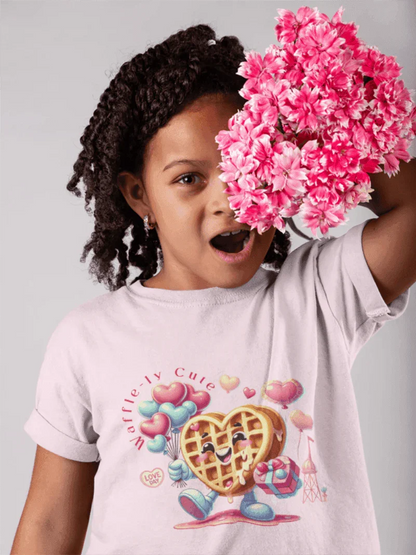 🧇 Waffle-ly Cute! 💖 Kids Softstyle Tee ✨ Spread the love this Valentine's Day! - Whippie's