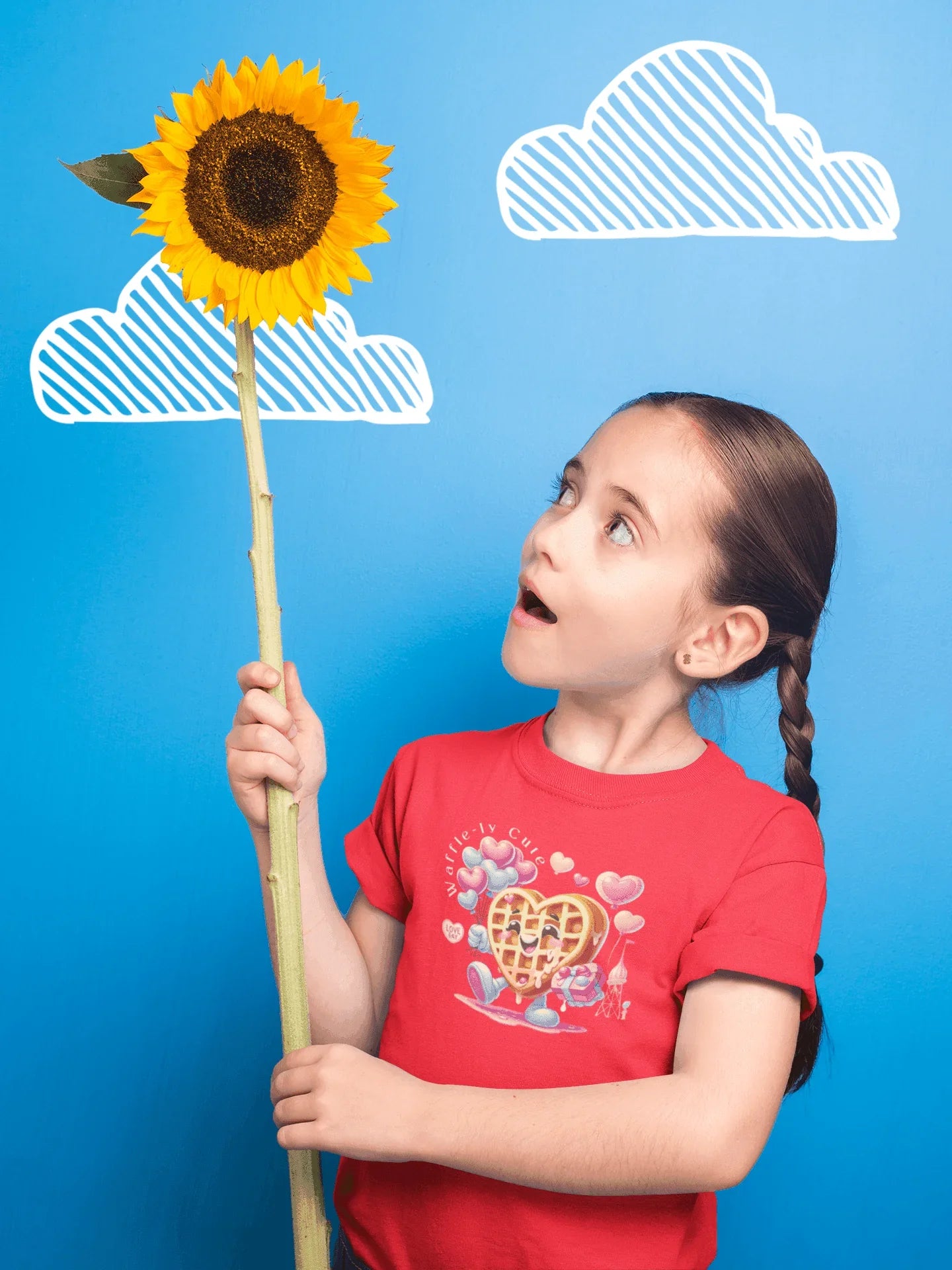 🧇 Waffle-ly Cute! 💖 Kids Softstyle Tee ✨ Spread the love this Valentine's Day! - Whippie's