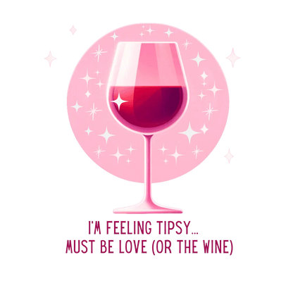 💖 I'm Feeling Tipsy... Must Be Love (or the Wine) 🍷 Ladies' V-Neck Tee ✨ Celebrate love and wine! - Whippie's