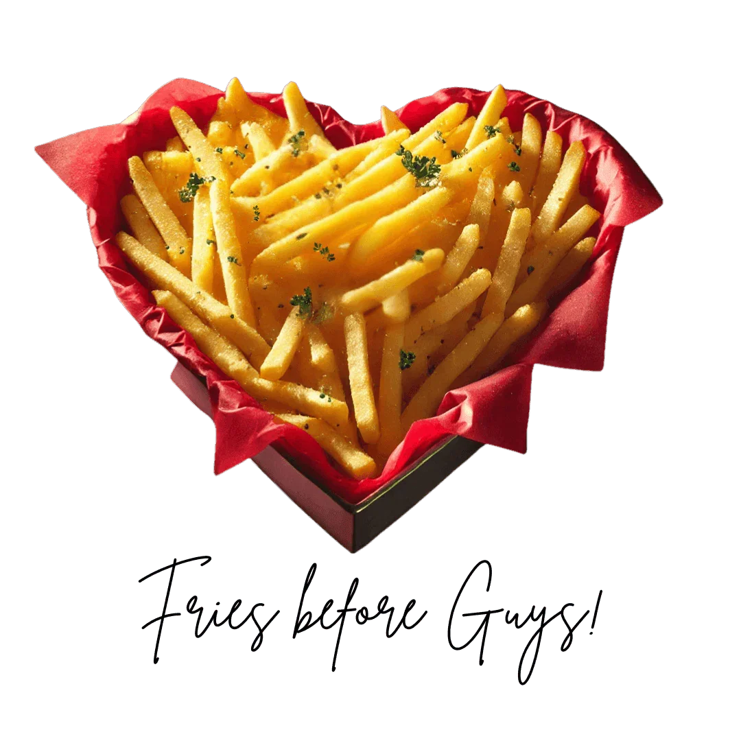 🍟 Fries Before Guys! ❤️ Ladies' V-Neck Tee ✨ Celebrate your love for fries! - Whippie's