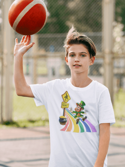 Leapin' Leprechaun - Leprechaun Crossing - Youth Tee - Catch Me If You Can! 🌈🍀 - Whippie's