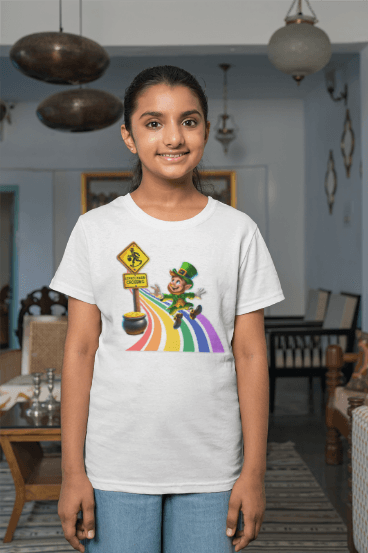 Leapin' Leprechaun - Leprechaun Crossing - Youth Tee - Catch Me If You Can! 🌈🍀 - Whippie's