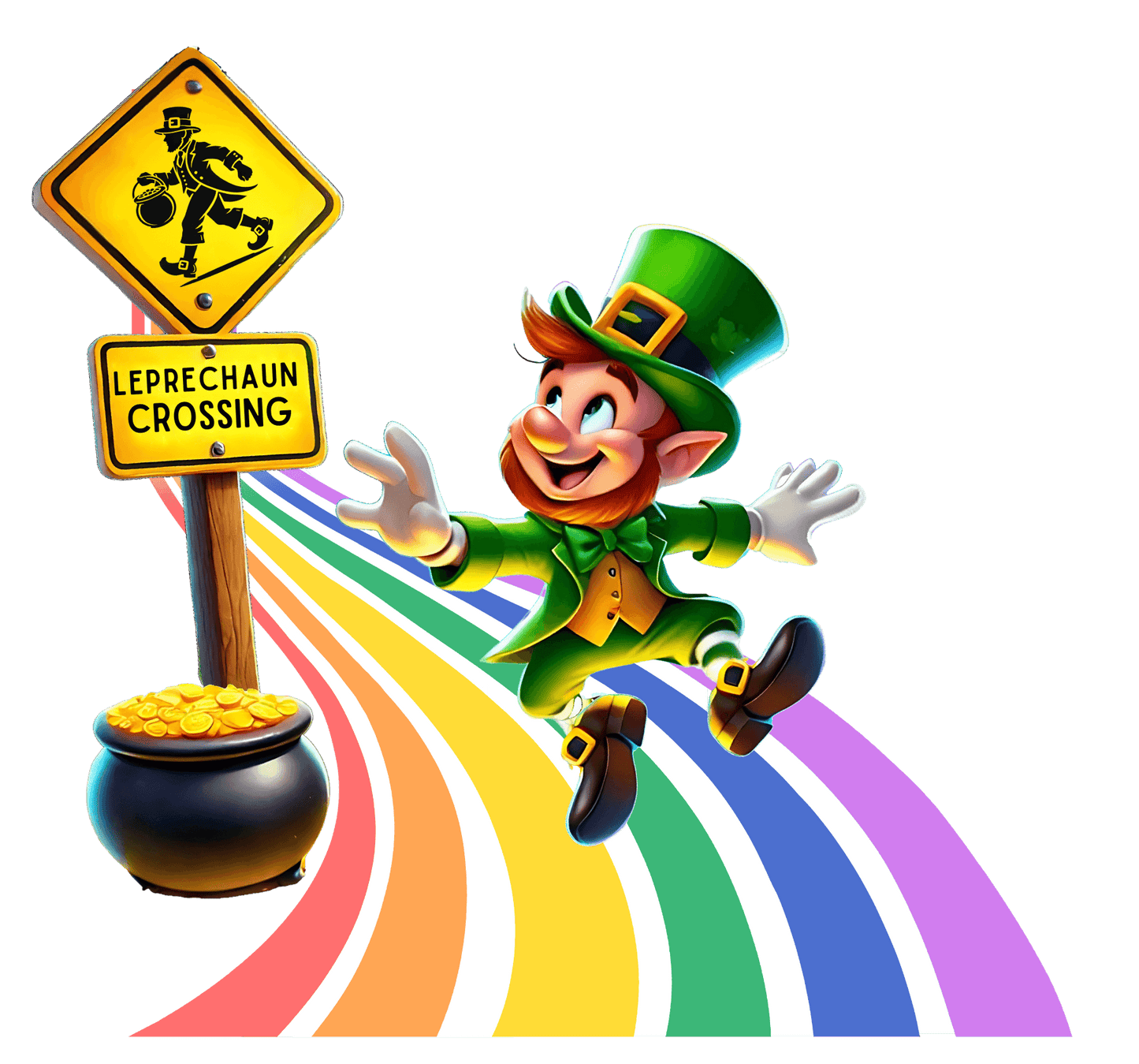 Leapin' Leprechaun - Leprechaun Crossing - Youth Tee - Catch Me If You Can! 🌈🍀 - Whippie's