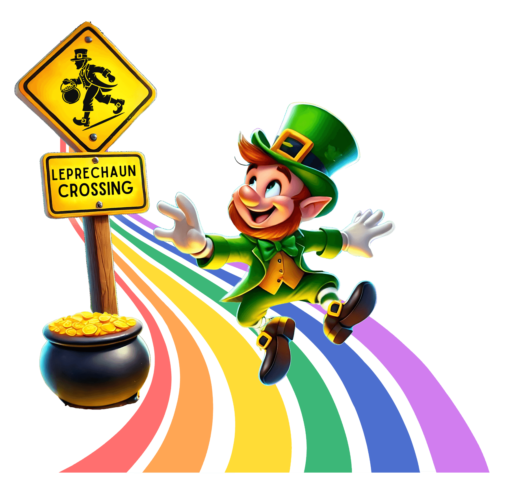 Leapin' Leprechaun - Leprechaun Crossing - Youth Tee - Catch Me If You Can! 🌈🍀 - Whippie's