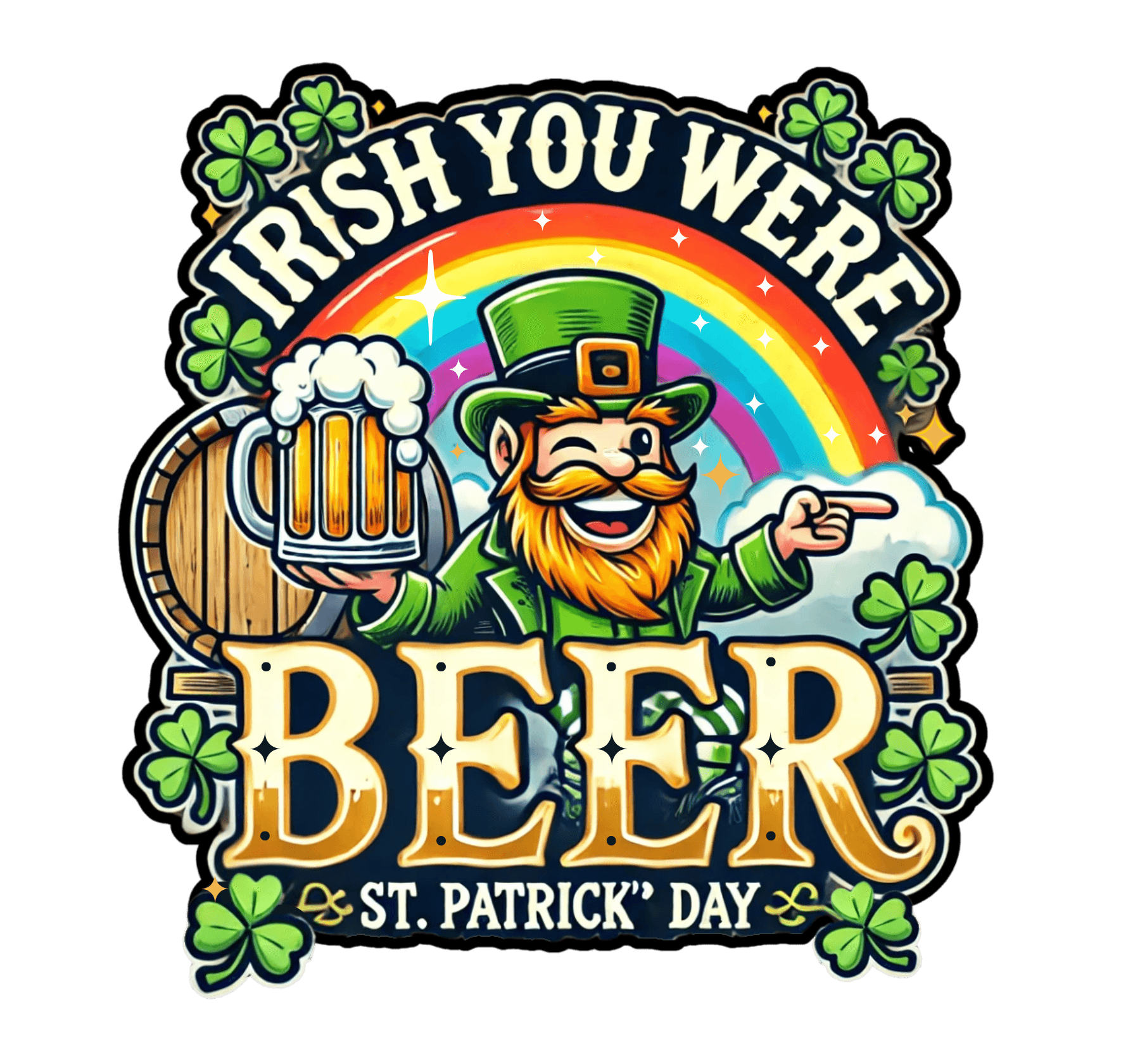 Irish You Were Beer T-Shirt - Cheers to St. Patrick's Day! 🍻🍀 - Whippie's