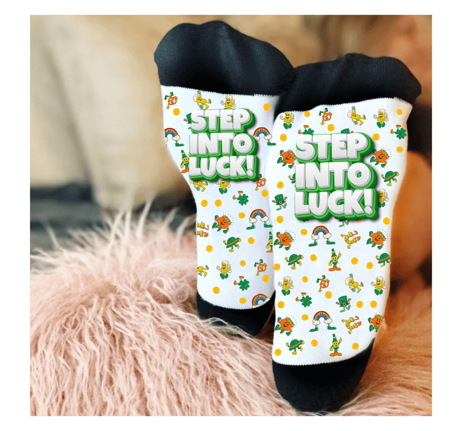 Lucky Charm St. Patrick's Day Socks - Step into Luck! 🍀🌈💰 - Whippie's