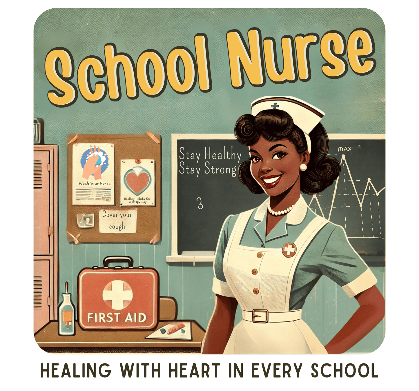 School Nurse Hero Tee (2) - Healing with Heart in Every School 🩺❤️ - Whippie's