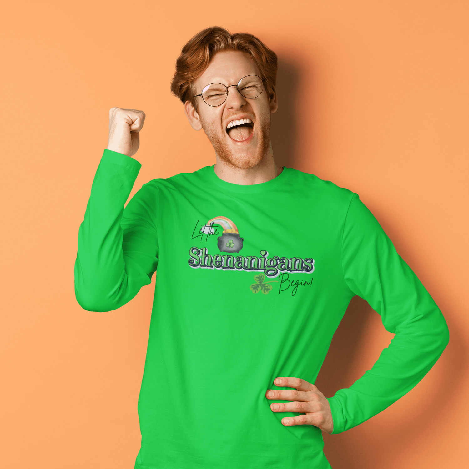 Let the Shenanigans Begin Long Sleeve Tee - Happy St. Patrick's Day! 🌈🍀 - Whippie's