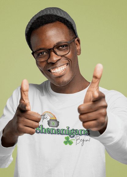 Let the Shenanigans Begin Long Sleeve Tee - Happy St. Patrick's Day! 🌈🍀 - Whippie's