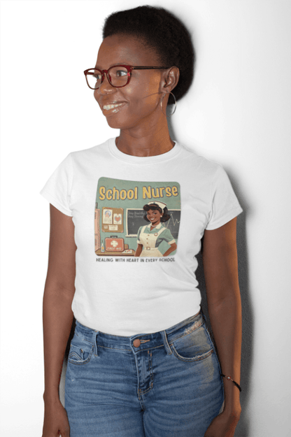 School Nurse Hero Tee (2) - Healing with Heart in Every School 🩺❤️ - Whippie's