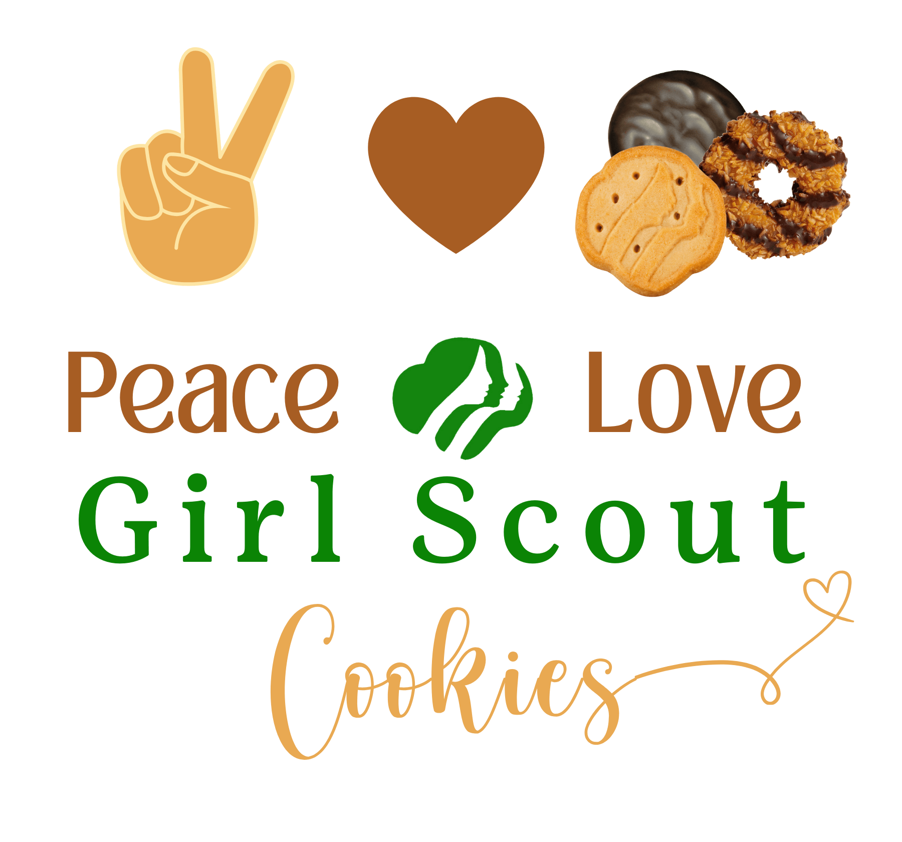 Peace, Love & Cookies Youth Tee - Spread the Love (and Cookies)! ✌️💖🍪 - Whippie's