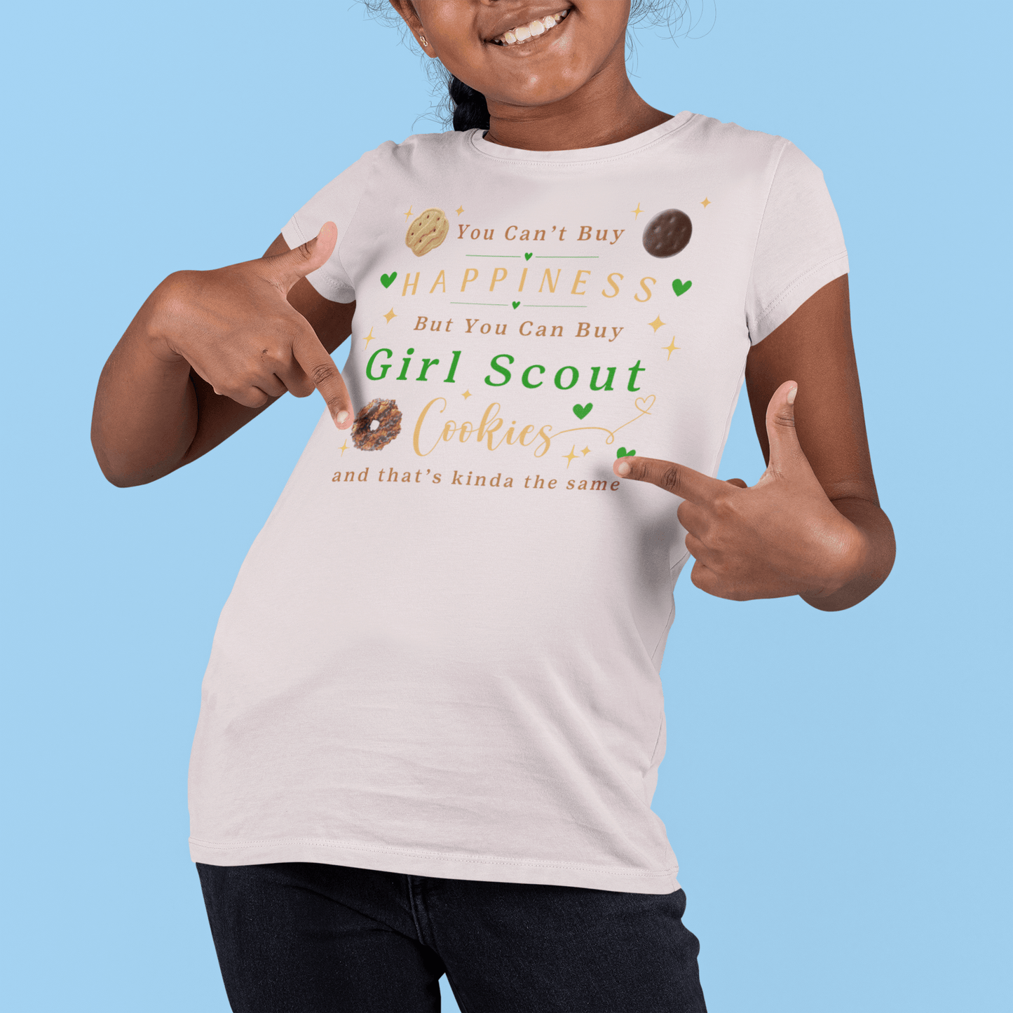 You Can't Buy Happiness, But... Girl Scout Cookies Youth Tee 🍪❤️ - Whippie's