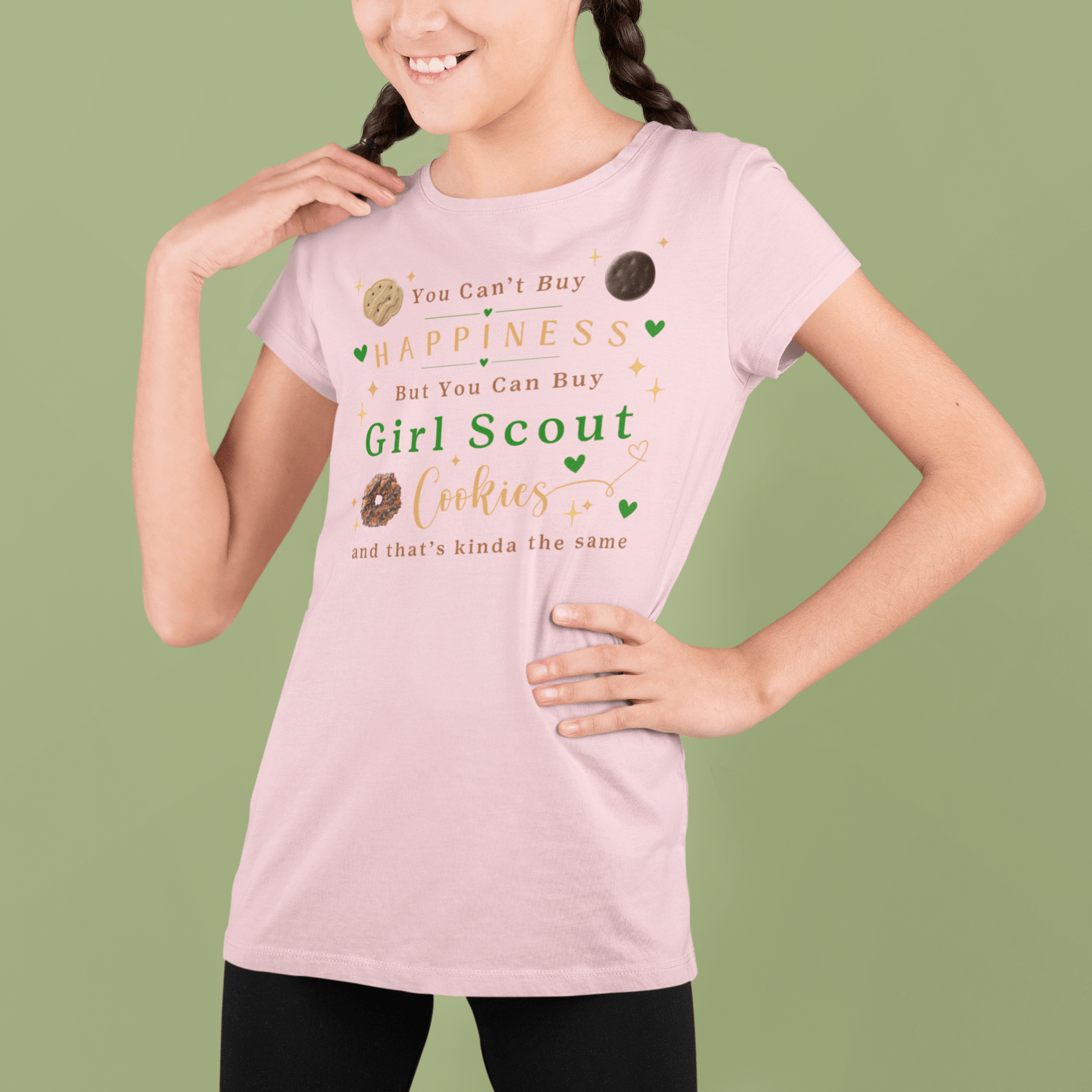 You Can't Buy Happiness, But... Girl Scout Cookies Youth Tee 🍪❤️ - Whippie's
