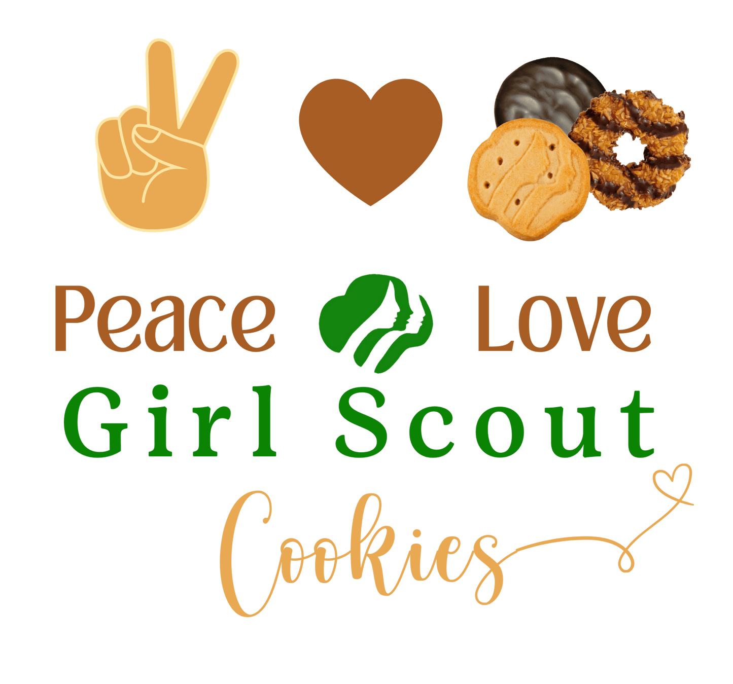 Peace, Love & Cookies Women's Tee - Spread the Love (and Cookies)! ✌️💖🍪 - Whippie's