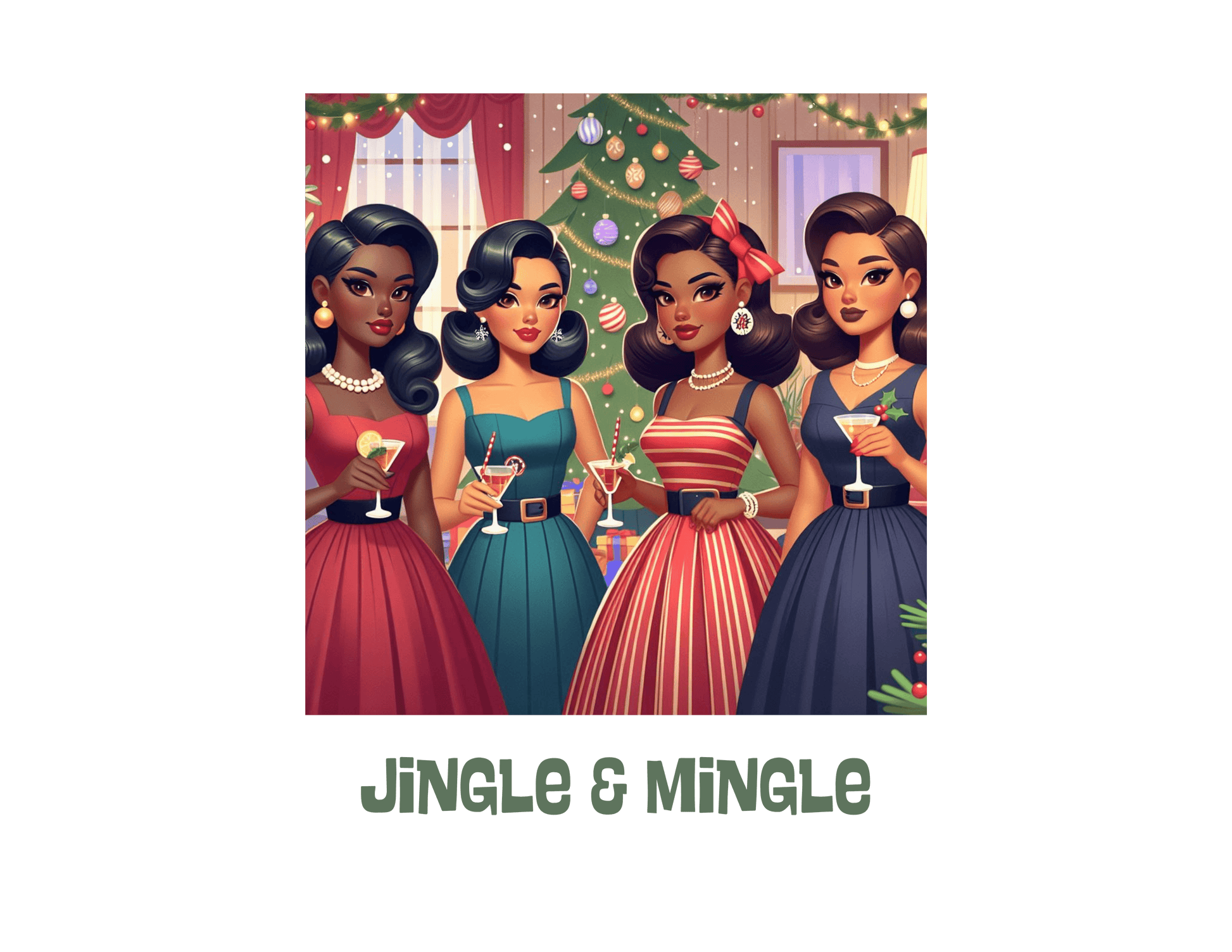 Jingle and Mingle Tee - Holiday Cheer, Please! 🥂🎄 Women's Softstyle Tee - Whippie's