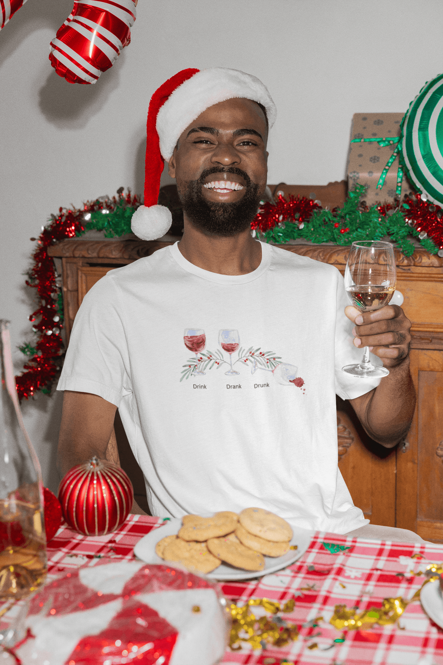 Drink, Drank, Drunk - Christmas Edition - 'Tis the Season to be Tipsy! 🍷🎄 - Women's Softstyle Tee - Whippie's