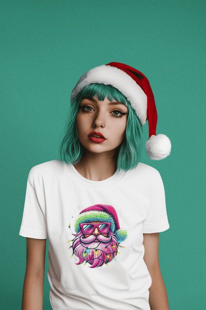 Shine Bright Like Santa! Merry and Bright! 🎅🏻✨🌈 - Women's Softstyle Tee - Whippie's