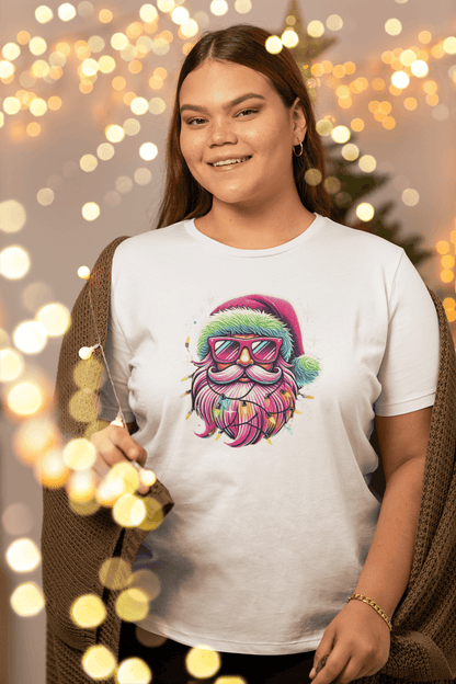 Shine Bright Like Santa! Merry and Bright! 🎅🏻✨🌈 - Women's Softstyle Tee - Whippie's