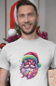 Shine Bright Like Santa! Merry and Bright! 🎅🏻✨🌈 - Women's Softstyle Tee - Whippie's