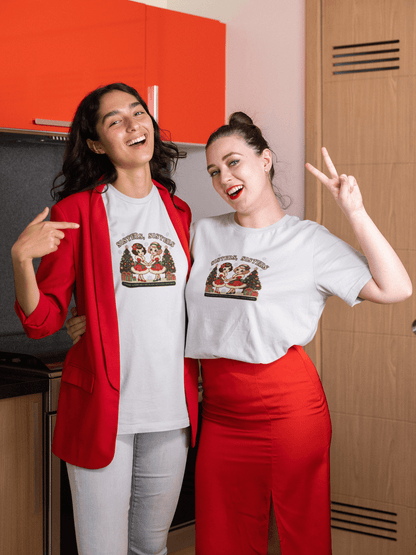 Sisters, Sisters (Blonde & Brunette Sisters) There Were Never Such Devoted Sisters! 👭🏻‍🤝‍👭🏼🎄 - Women's Softstyle Tee - Whippie's