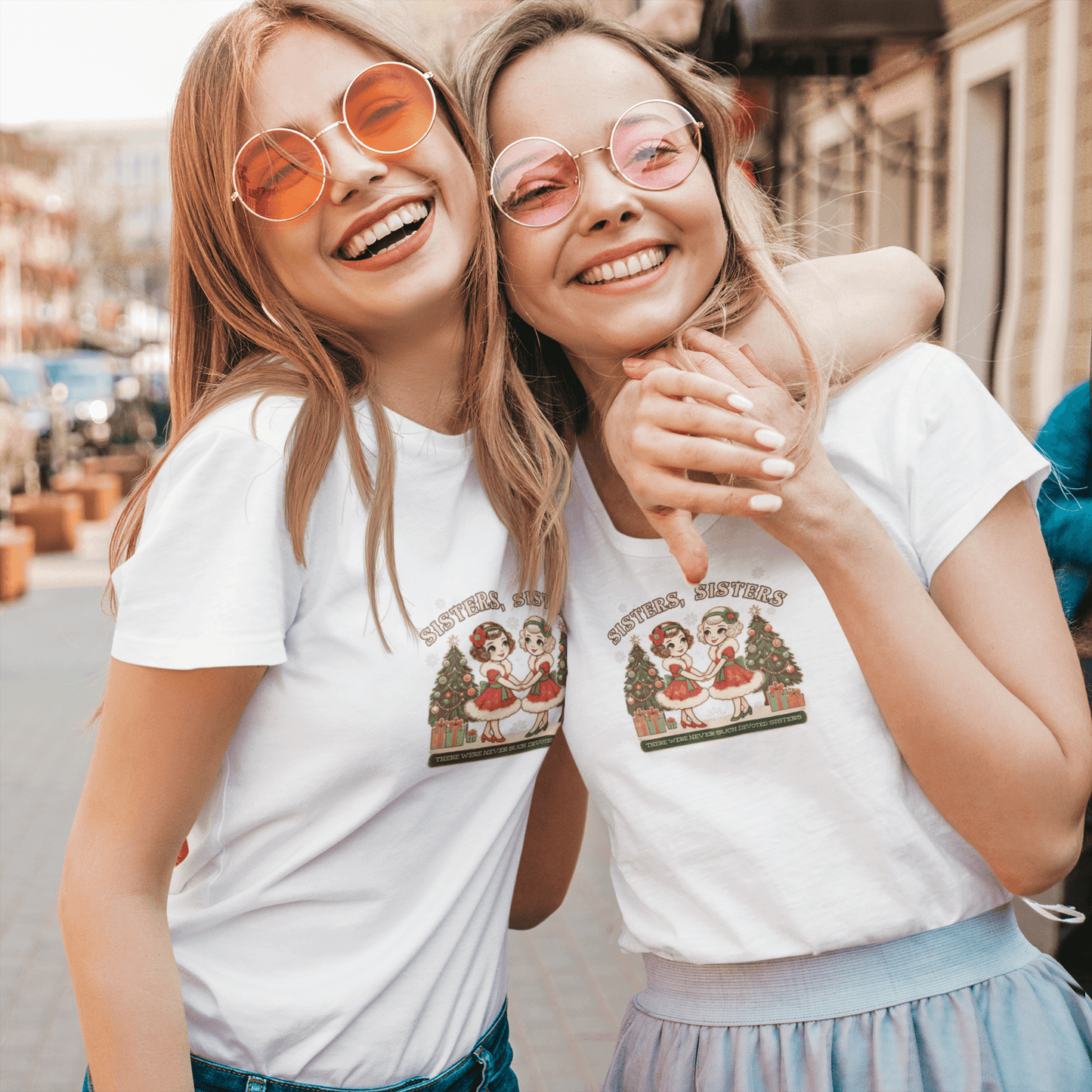 Sisters, Sisters (Blonde Sisters) - There Were Never Such Devoted Sisters! 👭🏼🎄 Women's Softstyle Tee - Whippie's