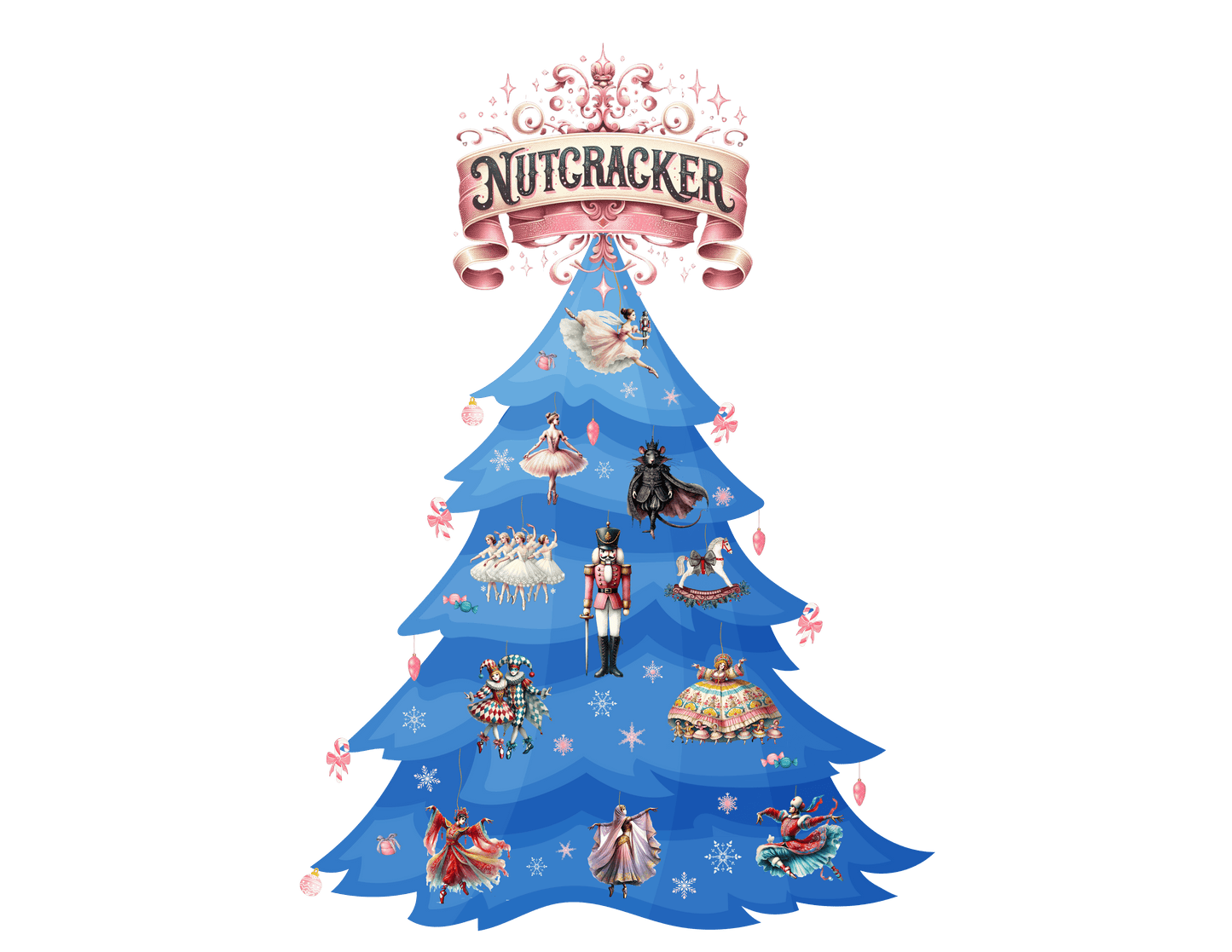 Nutcracker Christmas Tree - A Festive Affair! 🎄✨ Women's Softstyle Tee - Whippie's