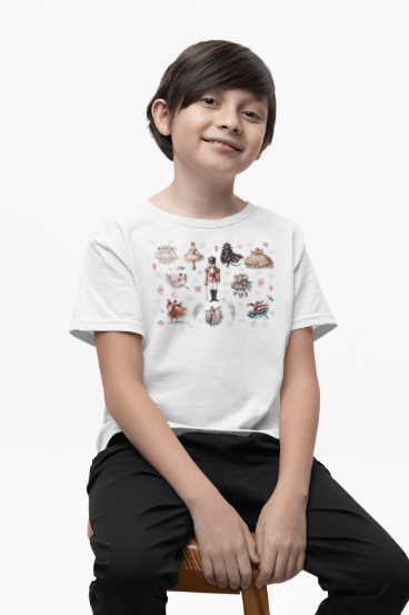 Nutcracker Magic - A Holiday Spectacle! 🎄✨ Kids Softstyle Tee - Whippie's