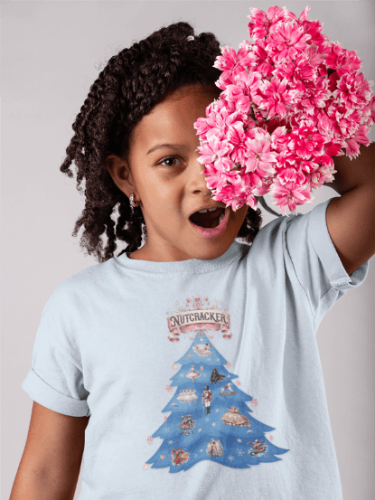 Nutcracker Christmas Tree - A Festive Affair! 🎄✨ Kids Softstyle Tee - Whippie's