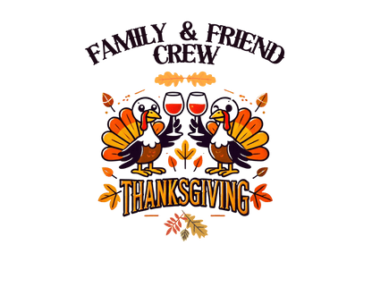 Thanksgiving Family & Friends Crew - Cheers to the Crew! 🦃🥂🍁 Unisex T-Shirt - Whippie's