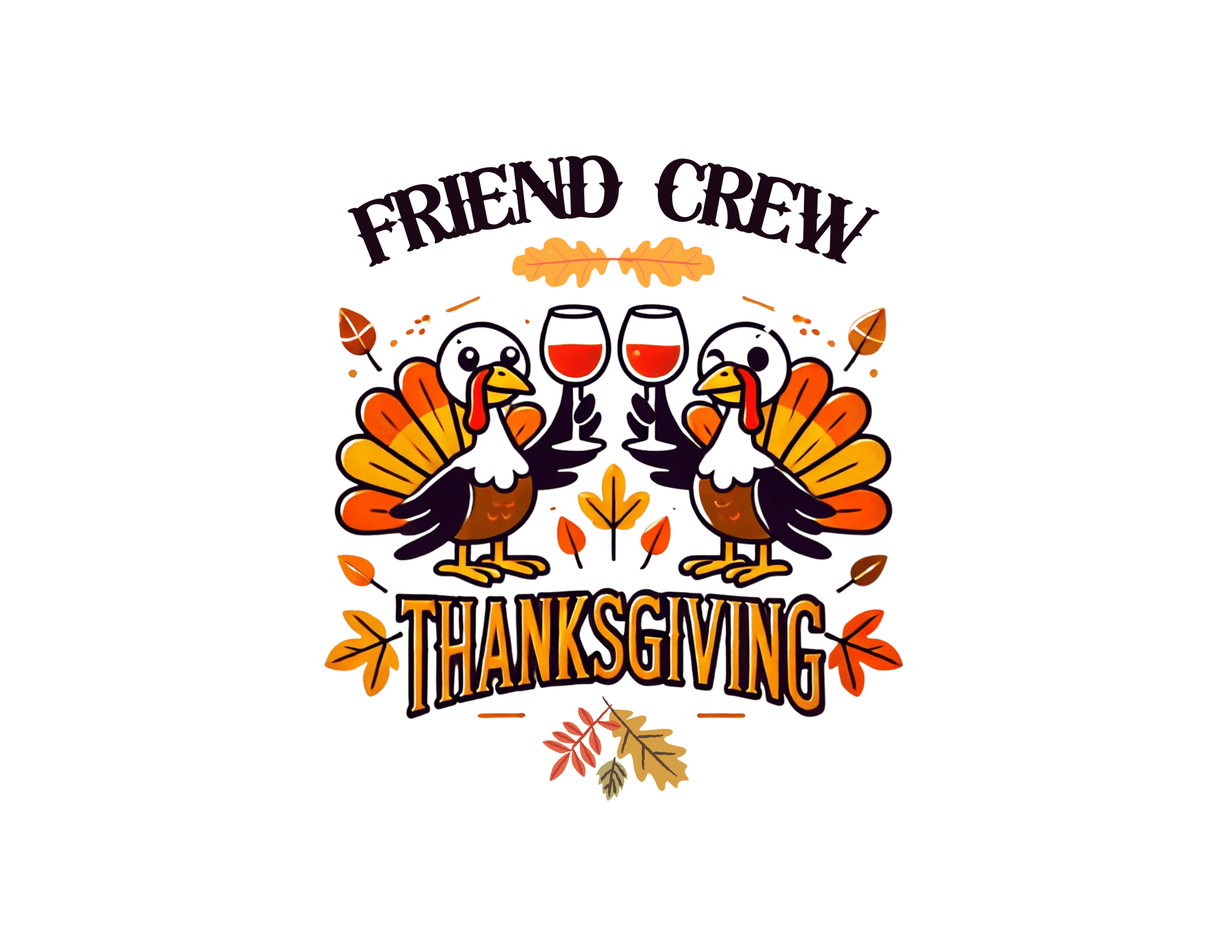 Thanksgiving Friends Crew - Cheers to the Crew! 🦃🥂🍁 Unisex T-Shirt - Whippie's