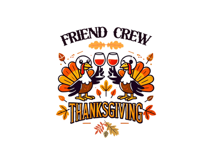 Thanksgiving Friends Crew - Cheers to the Crew! 🦃🥂🍁 Unisex T-Shirt - Whippie's