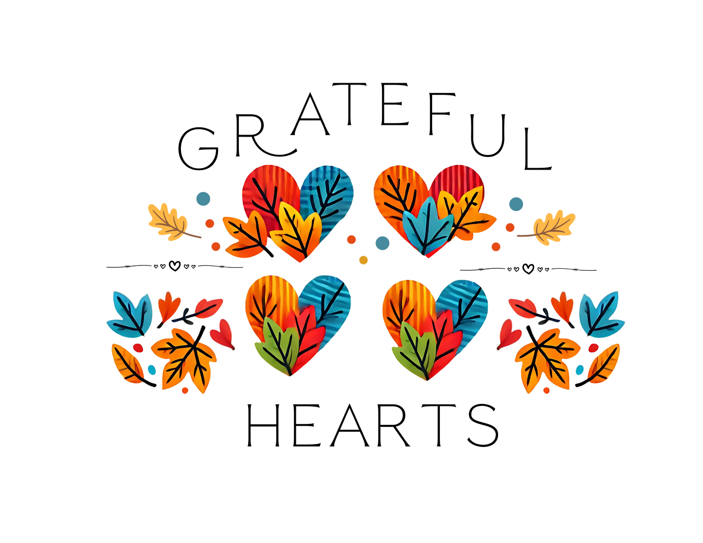 Grateful Hearts Four Hearts Unisex T-Shirt