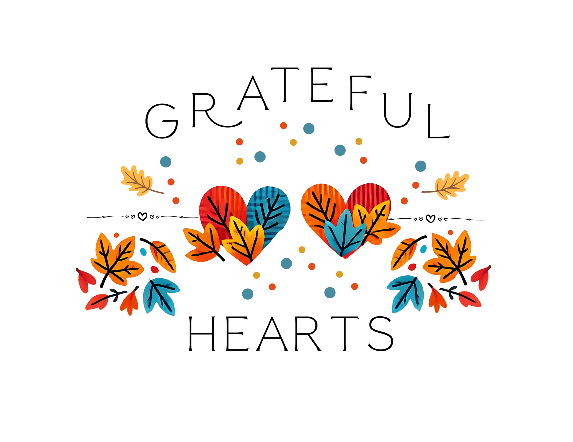 Grateful Hearts - A Family Affair 🧡💛❤️ - Two Hearts - Unisex T-Shirt - Whippie's
