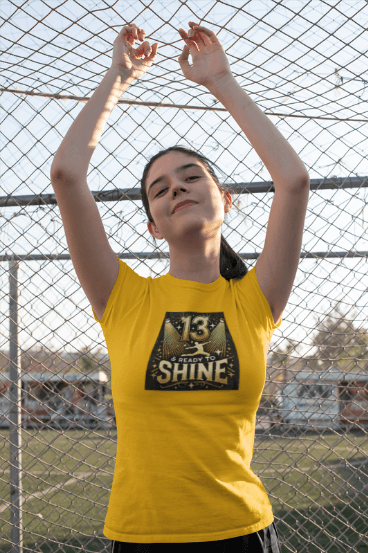 13 & Ready to Shine - Celebrate in Style! ✨ - Leaping Dancer - Unisex T-Shirt - Whippie's