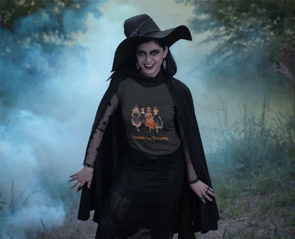 Trouble's a-Brewing: Sisterhood of Spells Tee - Halloween Squad!