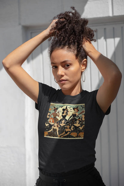 Charmed & Chic: Retro Witches Coven Women's Favorite Tee - Spellbinding Style! 🧙‍♀️✨
